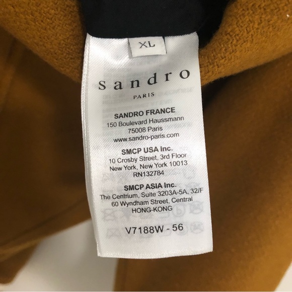 Sandro wool and leather bomber jacket - Picture 5 of 12
